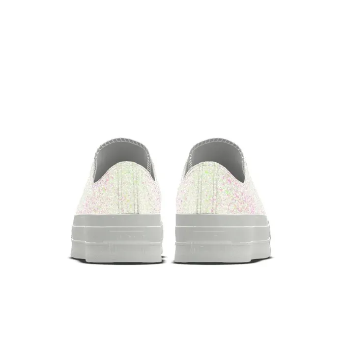 Converse Low Top Custom Wedding Chuck Taylor All Star Lift Platform By You White Glitter 8211 Women
