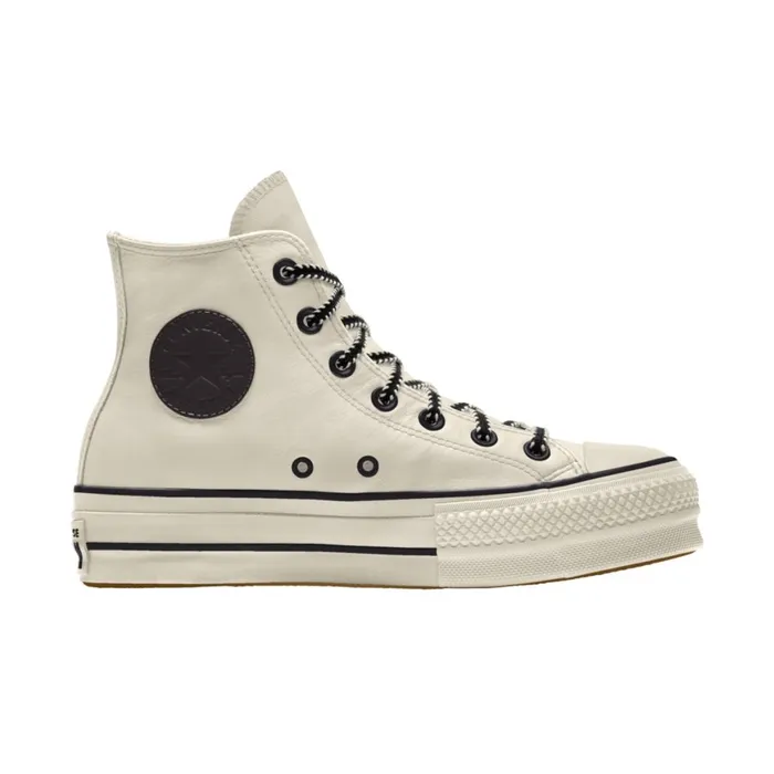 Converse Platforms Custom Chuck Taylor All Star Lift Platform Leather By You Egret 8211 MenWomen