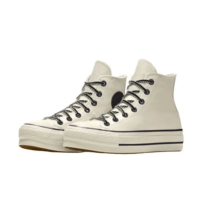 Converse Platforms Custom Chuck Taylor All Star Lift Platform Leather By You Egret 8211 MenWomen