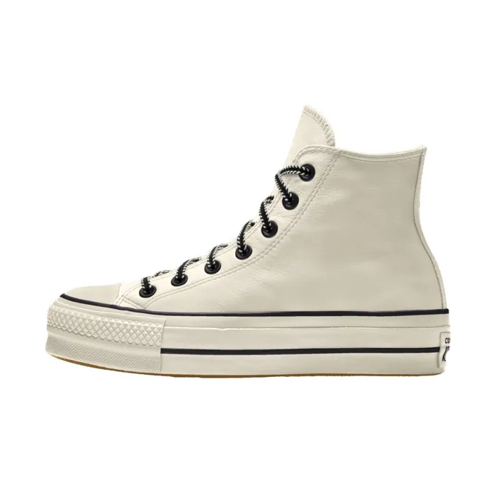 Converse Platforms Custom Chuck Taylor All Star Lift Platform Leather By You Egret 8211 MenWomen