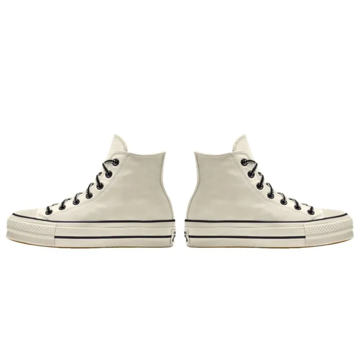 Converse Platforms Custom Chuck Taylor All Star Lift Platform Leather By You Egret 8211 MenWomen