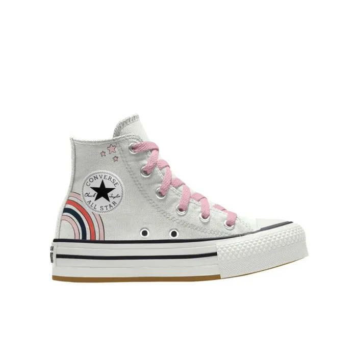 Converse Prints Custom Chuck Taylor All Star EVA Lift Platform By You White Rainbow 8211 KidsWomen Converse Prints Custom Chuck Taylor All Star EVA Lift Platform By You White Rainbow 8211 KidsWomen