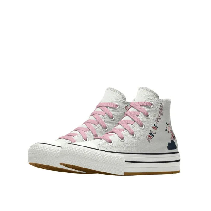 Converse Prints Custom Chuck Taylor All Star EVA Lift Platform By You White Rainbow 8211 KidsWomen