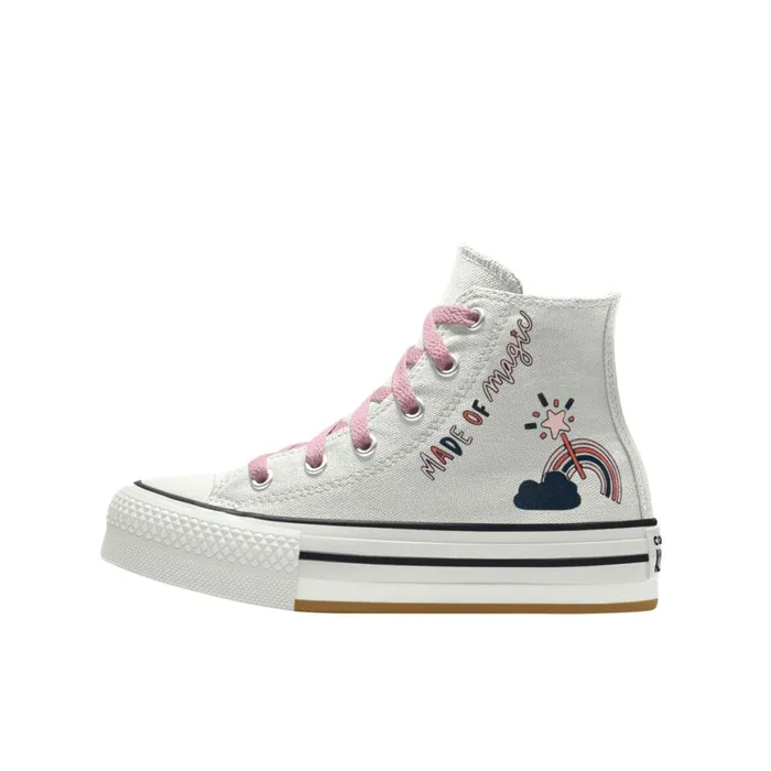 Converse Prints Custom Chuck Taylor All Star EVA Lift Platform By You White Rainbow 8211 KidsWomen