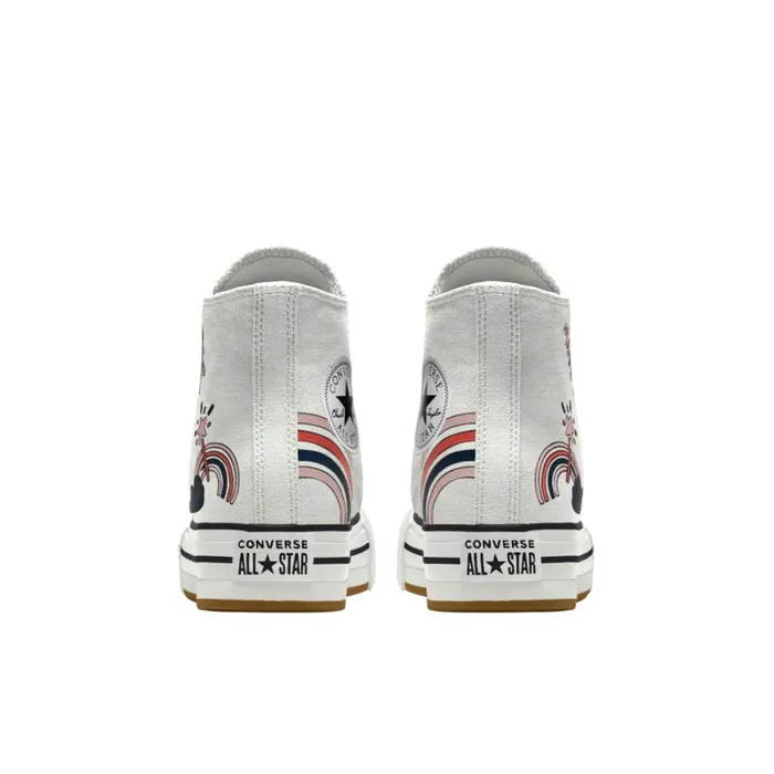 Converse Prints Custom Chuck Taylor All Star EVA Lift Platform By You White Rainbow 8211 KidsWomen
