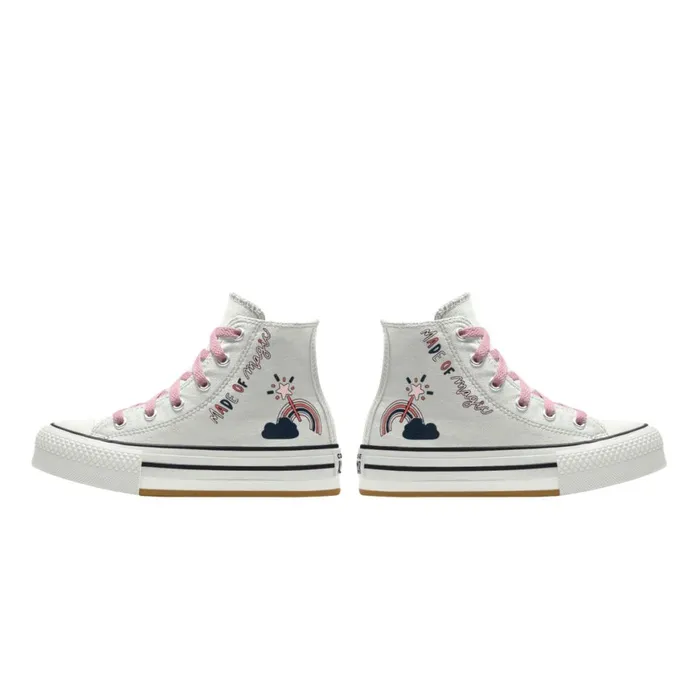Converse Prints Custom Chuck Taylor All Star EVA Lift Platform By You White Rainbow 8211 KidsWomen