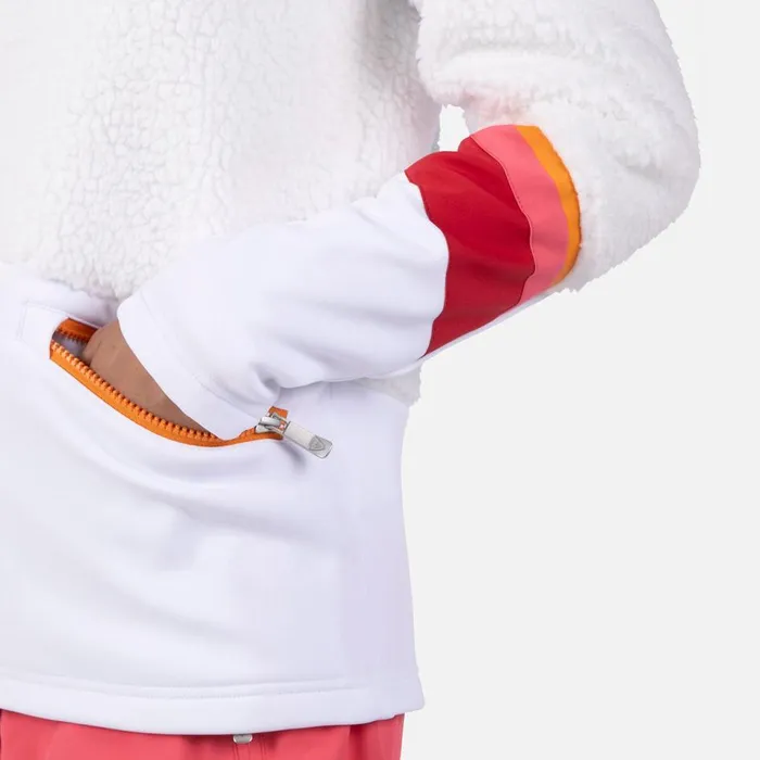 Damen Sweatshirts Und Pullover Rossignol DamenKapuzenfleecejacke Mit Durchgehendem Reiverschluss Wispile White100