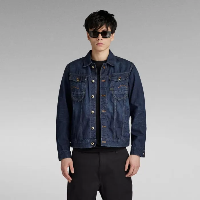 Denim Jackets Men GStar RAW Arc 3D Jacket Worn In Marine Blue