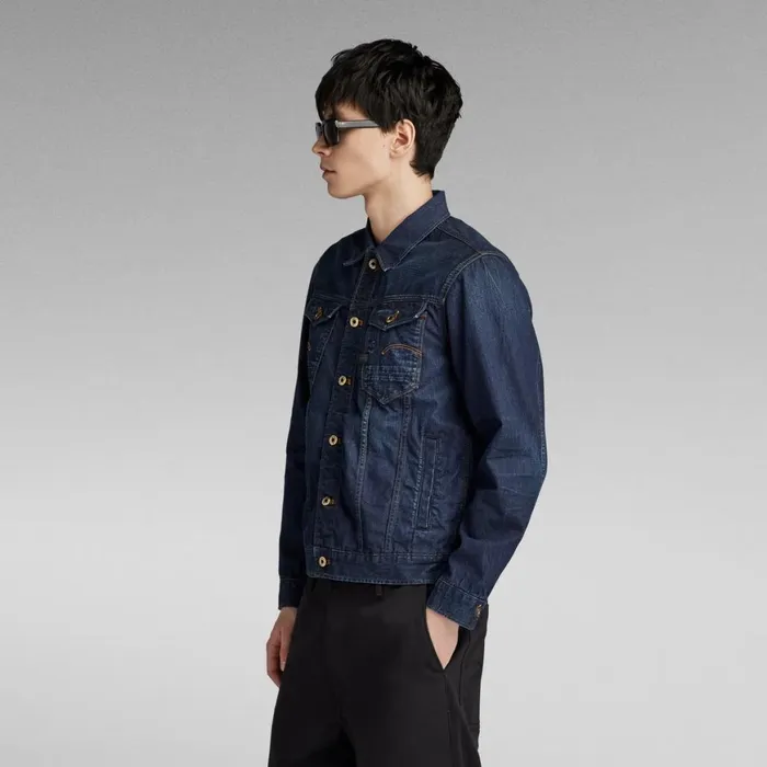 Denim Jackets Men GStar RAW Arc 3D Jacket Worn In Marine Blue