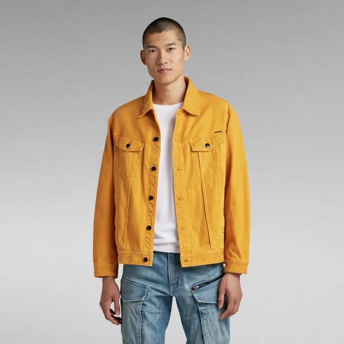 Denim Jackets MenWomen GStar RAW Unisex Oversized Western Jacket Evergreen Dull Yellow Gd