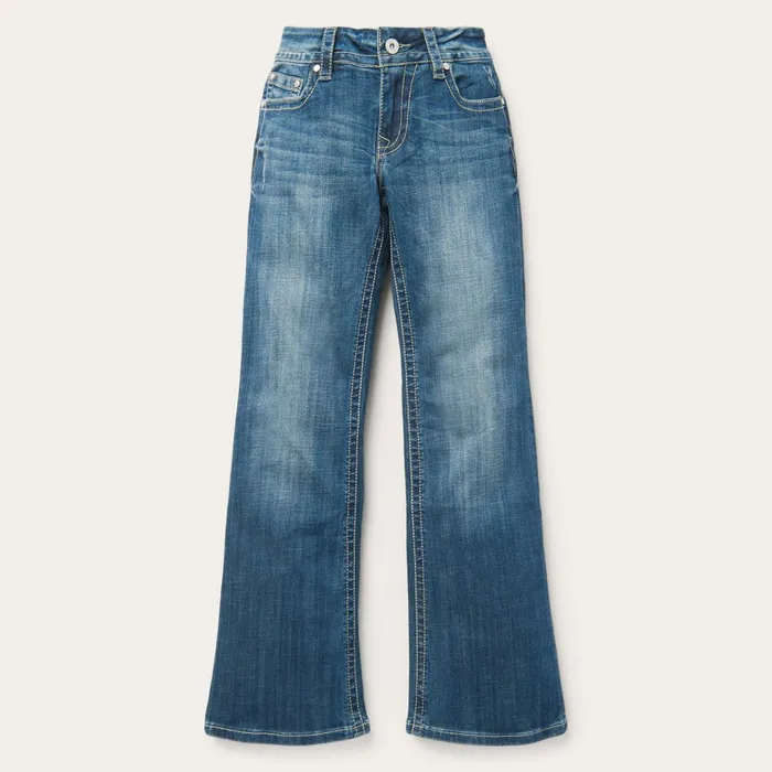 Denim Women Stetson 214 Trouser Fit Jean With Deco Back Pocket Blue