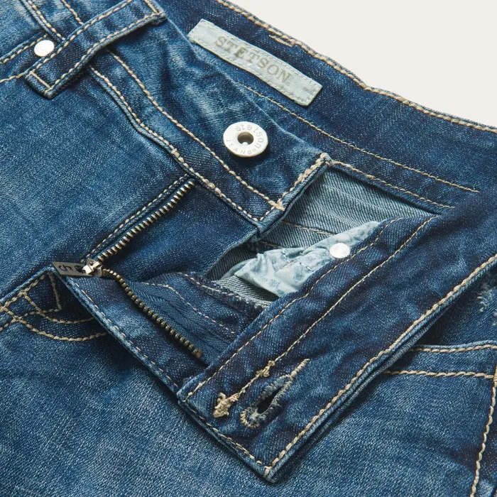 Denim Women Stetson 214 Trouser Fit Jean With Deco Back Pocket Blue