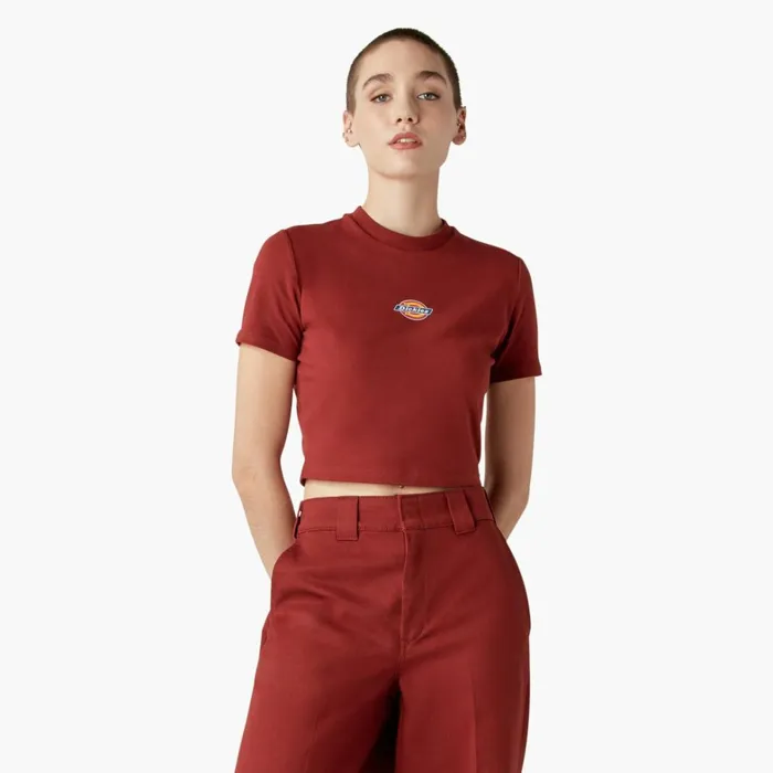Dickies Cropped Tops Women039s Maple Valley Logo Cropped TShirt Fired Brick Fired Brick ik9 8211 Women Dickies Cropped Tops Women039s Maple Valley Logo Cropped TShirt Fired Brick Fired Brick ik9 8211 Women