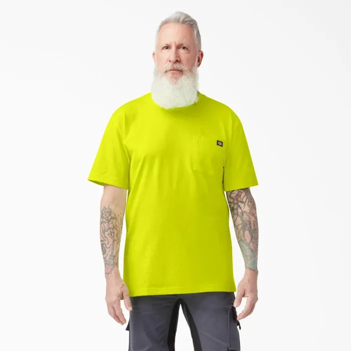 Dickies Hi Vis Heavyweight Neon Short Sleeve Pocket TShirt Bright Yellow Bright Yellow bwd 8211 Men Dickies Hi Vis Heavyweight Neon Short Sleeve Pocket TShirt Bright Yellow Bright Yellow bwd 8211 Men
