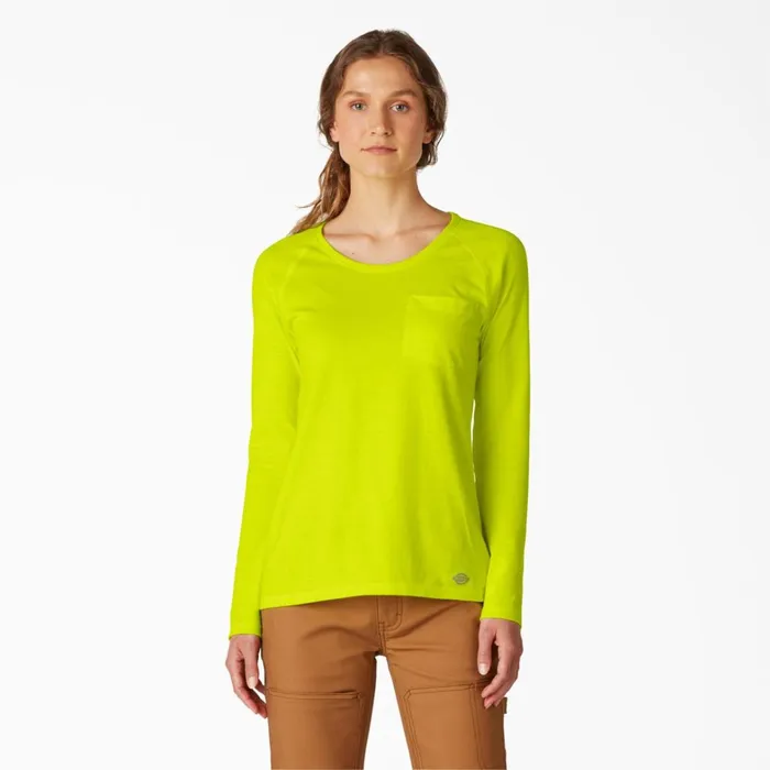 Dickies Hi Vis Women039s Cooling Long Sleeve Pocket TShirt Bright Yellow Bright Yellow bwd 8211 Women Dickies Hi Vis Women039s Cooling Long Sleeve Pocket TShirt Bright Yellow Bright Yellow bwd 8211 Women