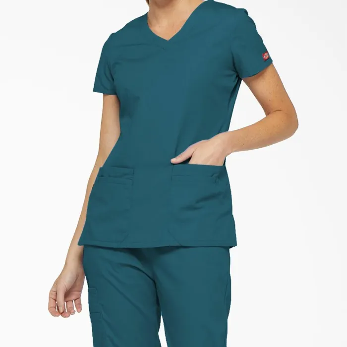 Dickies Scrubs Women039s EDS Signature VNeck Scrub Top With Pen Slot Caribbean Blue Caribbean Blue crb 8211 Women Dickies Scrubs Women039s EDS Signature VNeck Scrub Top With Pen Slot Caribbean Blue Caribbean Blue crb 8211 Women
