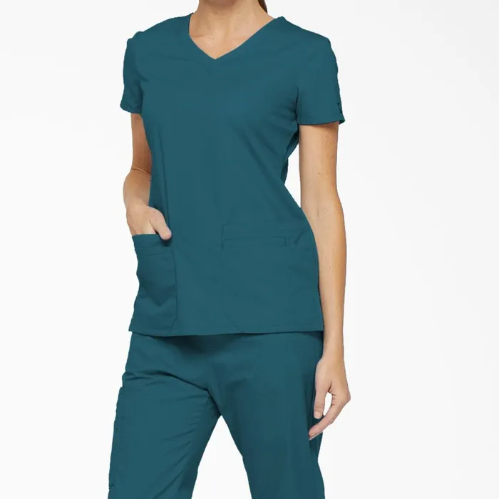 Dickies Scrubs Women039s EDS Signature VNeck Scrub Top With Pen Slot Caribbean Blue Caribbean Blue crb 8211 Women Dickies Scrubs Women039s EDS Signature VNeck Scrub Top With Pen Slot Caribbean Blue Caribbean Blue crb 8211 Women