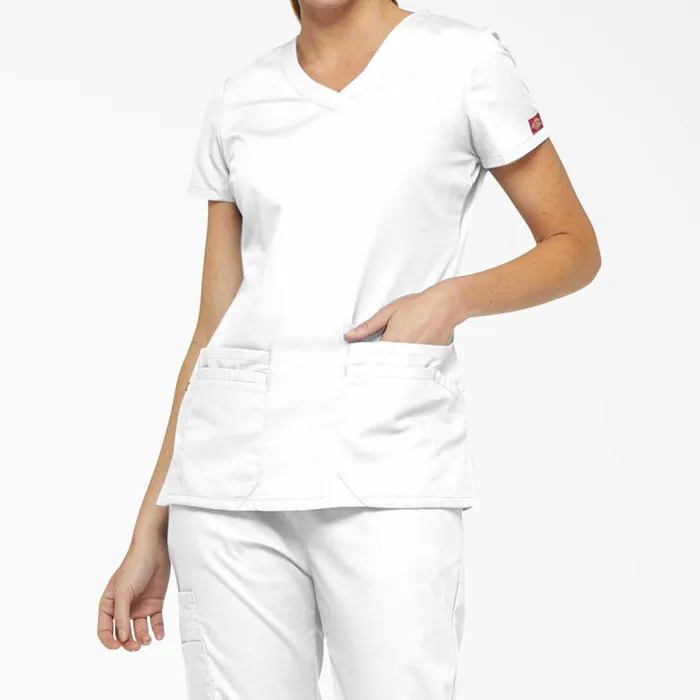 Dickies Scrubs Women039s EDS Signature VNeck Scrub Top With Pen Slot White White dwh 8211 Women Dickies Scrubs Women039s EDS Signature VNeck Scrub Top With Pen Slot White White dwh 8211 Women
