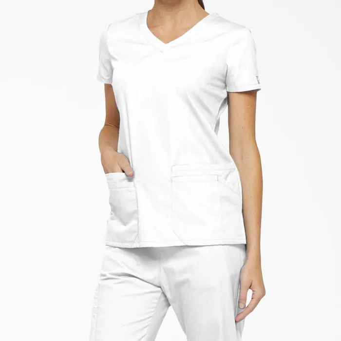 Dickies Scrubs Women039s EDS Signature VNeck Scrub Top With Pen Slot White White dwh 8211 Women Dickies Scrubs Women039s EDS Signature VNeck Scrub Top With Pen Slot White White dwh 8211 Women