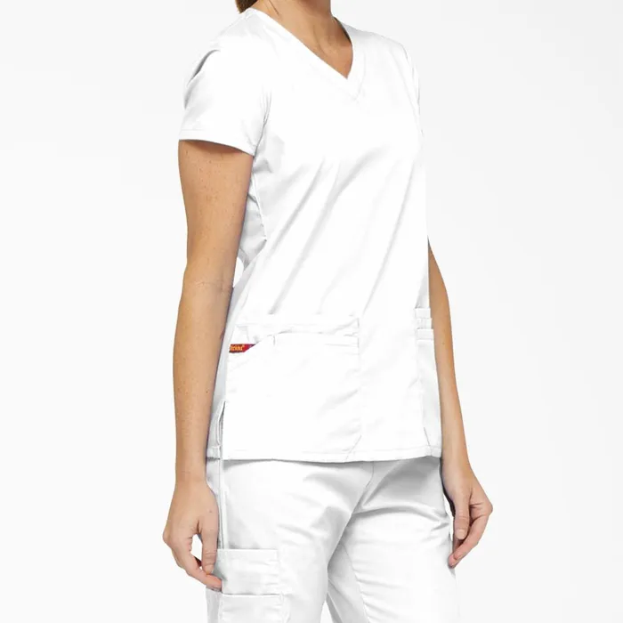Dickies Scrubs Women039s EDS Signature VNeck Scrub Top With Pen Slot White White dwh 8211 Women Dickies Scrubs Women039s EDS Signature VNeck Scrub Top With Pen Slot White White dwh 8211 Women