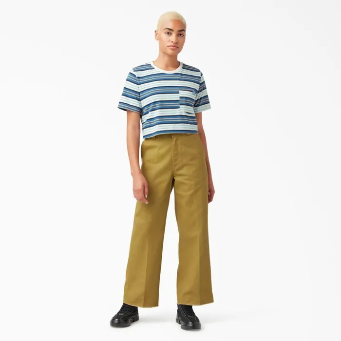 Dickies TShirts Womens Striped Cropped TShirt Cobalt Stripe Cobalt Stripe c2s 8211 Women Dickies TShirts Womens Striped Cropped TShirt Cobalt Stripe Cobalt Stripe c2s 8211 Women