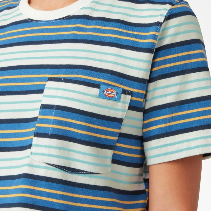 Dickies TShirts Womens Striped Cropped TShirt Cobalt Stripe Cobalt Stripe c2s 8211 Women Dickies TShirts Womens Striped Cropped TShirt Cobalt Stripe Cobalt Stripe c2s 8211 Women