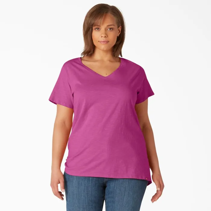 Dickies Tops Women039s Plus Short Sleeve VNeck TShirt Festival Fuchsia Festival Fuchsia f2f 8211 Women Dickies Tops Women039s Plus Short Sleeve VNeck TShirt Festival Fuchsia Festival Fuchsia f2f 8211 Women