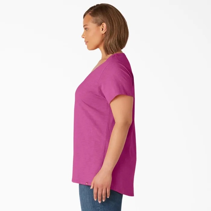 Dickies Tops Women039s Plus Short Sleeve VNeck TShirt Festival Fuchsia Festival Fuchsia f2f 8211 Women Dickies Tops Women039s Plus Short Sleeve VNeck TShirt Festival Fuchsia Festival Fuchsia f2f 8211 Women