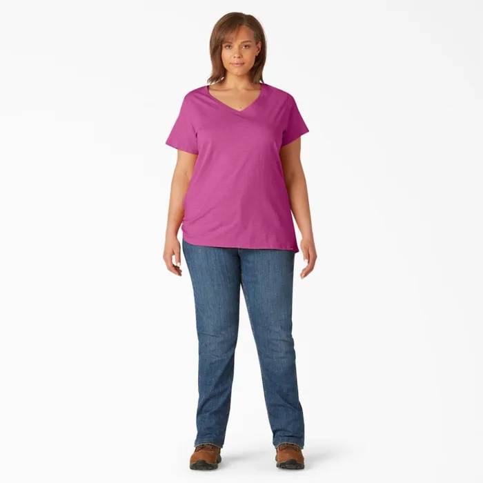 Dickies Tops Women039s Plus Short Sleeve VNeck TShirt Festival Fuchsia Festival Fuchsia f2f 8211 Women Dickies Tops Women039s Plus Short Sleeve VNeck TShirt Festival Fuchsia Festival Fuchsia f2f 8211 Women