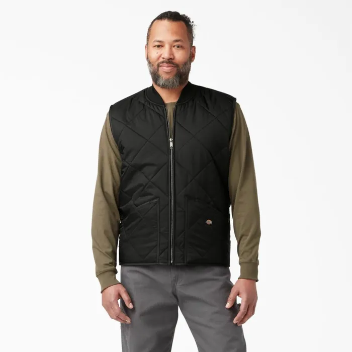 Dickies Vests Diamond Quilted Vest Black Black bk 8211 Men