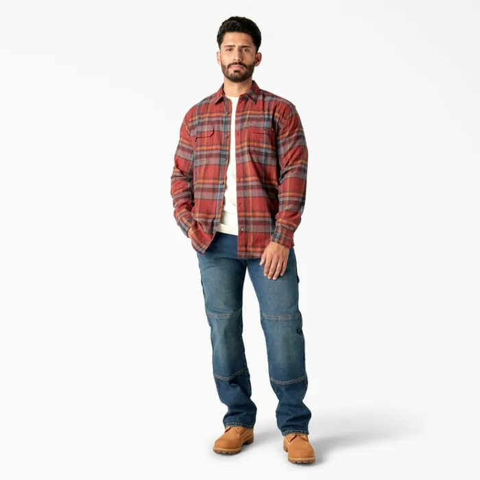 Dickies Work Shirts FLEX Long Sleeve Flannel Shirt Fired BrickMulti Plaid Fired Brickmulti Plaid a2q 8211 Men Dickies Work Shirts FLEX Long Sleeve Flannel Shirt Fired BrickMulti Plaid Fired Brickmulti Plaid a2q 8211 Men