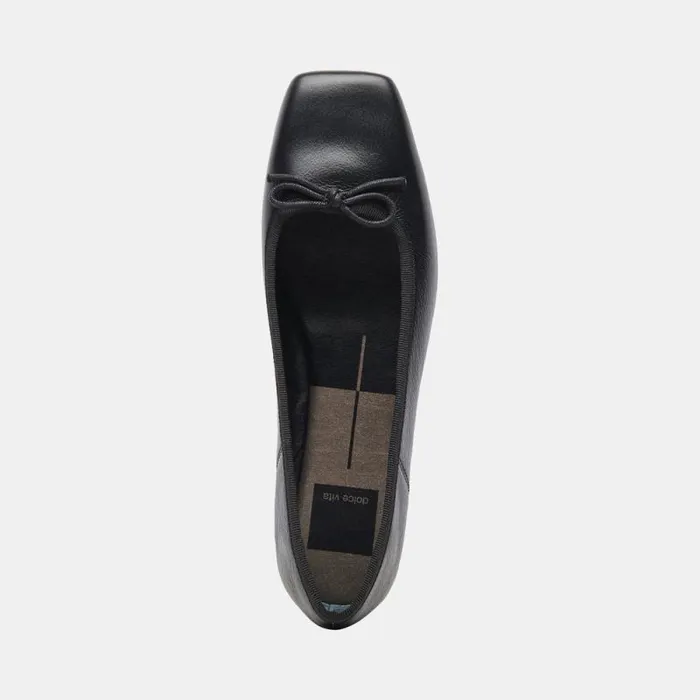 Dolce Vita Anisa Ballet Flats Black Leather Women Flats and Loafers