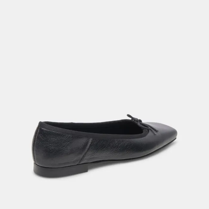 Dolce Vita Anisa Ballet Flats Black Leather Women Flats and Loafers