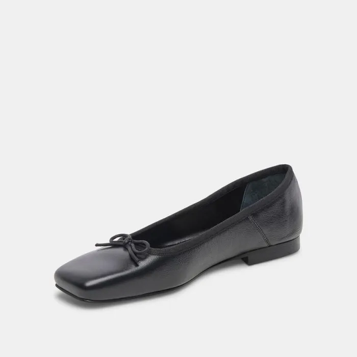 Dolce Vita Anisa Ballet Flats Black Leather Women Flats and Loafers