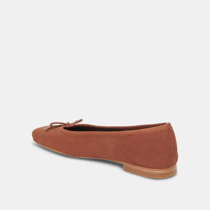 Dolce Vita Anisa Wide Ballet Flats Copper Metallic Suede Women Flats and Loafers