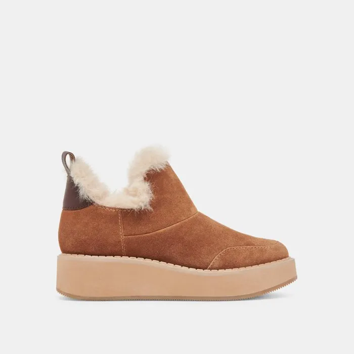 Dolce Vita Ardy Plush H2O Booties Pecan Suede Women Boots and Booties
