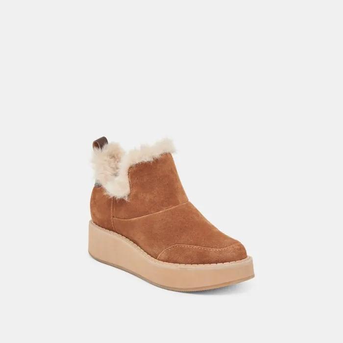 Dolce Vita Ardy Plush H2O Booties Pecan Suede Women Boots and Booties