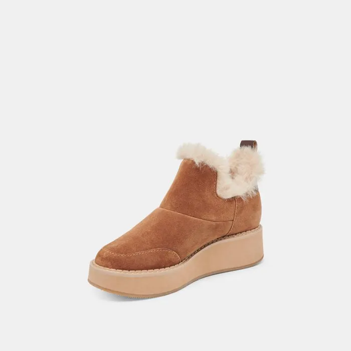 Dolce Vita Ardy Plush H2O Booties Pecan Suede Women Boots and Booties