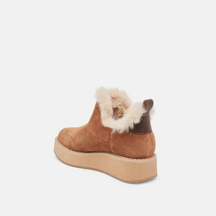 Dolce Vita Ardy Plush H2O Booties Pecan Suede Women Boots and Booties