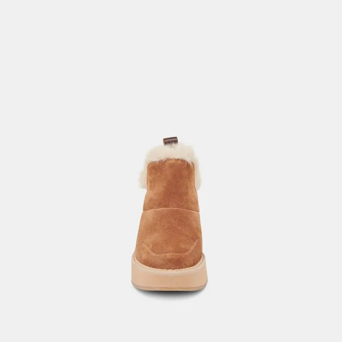 Dolce Vita Ardy Plush H2O Booties Pecan Suede Women Boots and Booties