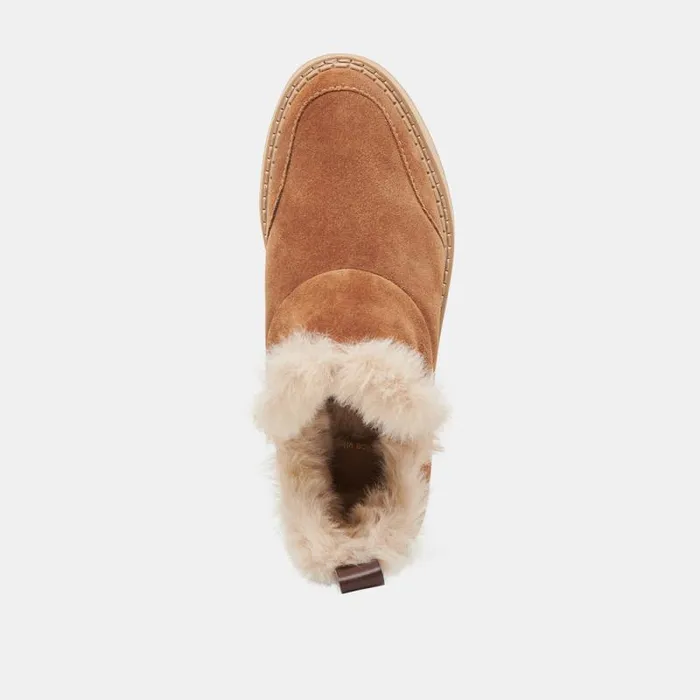 Dolce Vita Ardy Plush H2O Booties Pecan Suede Women Boots and Booties
