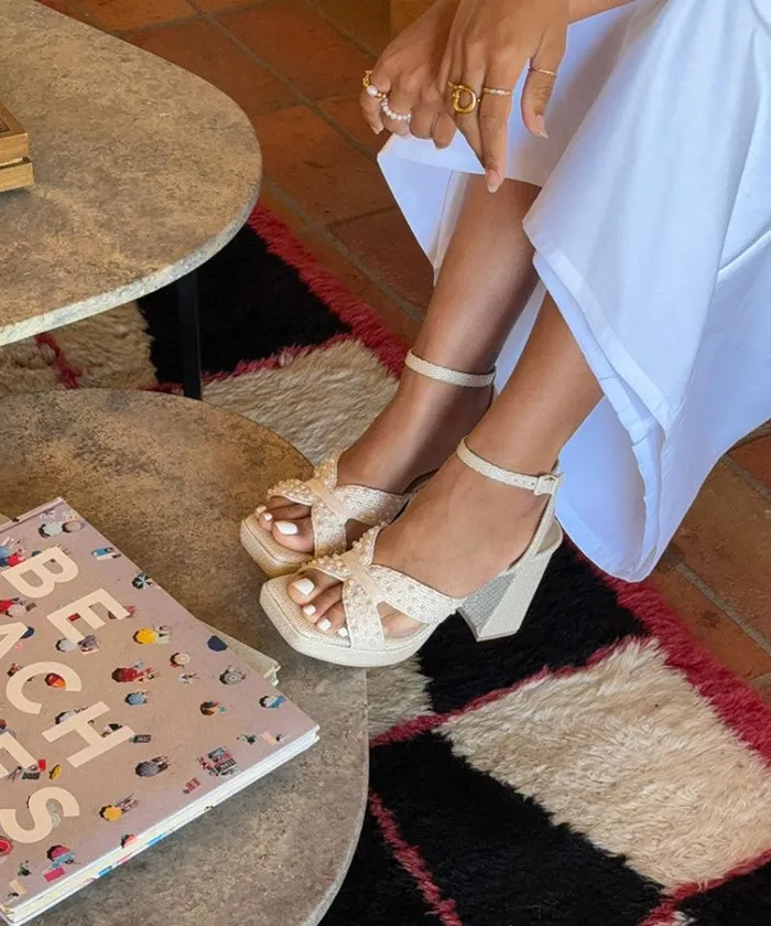 Dolce Vita Aries Pearl Heels Vanilla Pearls Women Heels