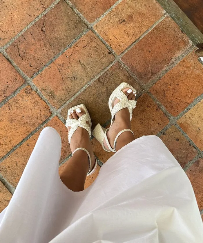 Dolce Vita Aries Pearl Heels Vanilla Pearls Women Heels