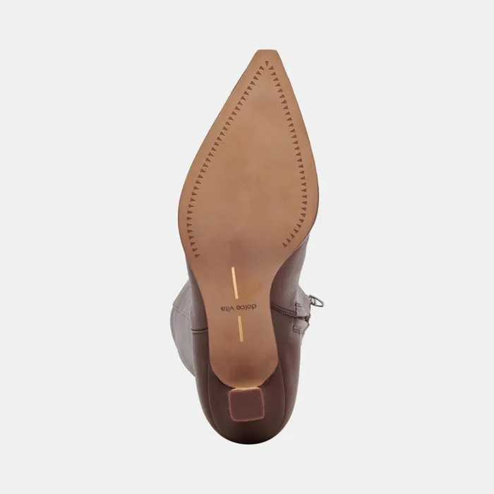 Dolce Vita Auggie Wide Calf Boots Chocolate Leather Women Boots and Booties