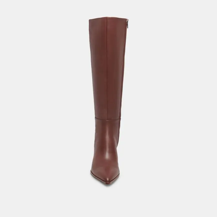 Dolce Vita Auggie Wide Calf Boots Chocolate Leather Women Boots and Booties