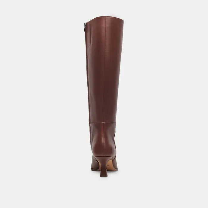 Dolce Vita Auggie Wide Calf Boots Chocolate Leather Women Boots and Booties