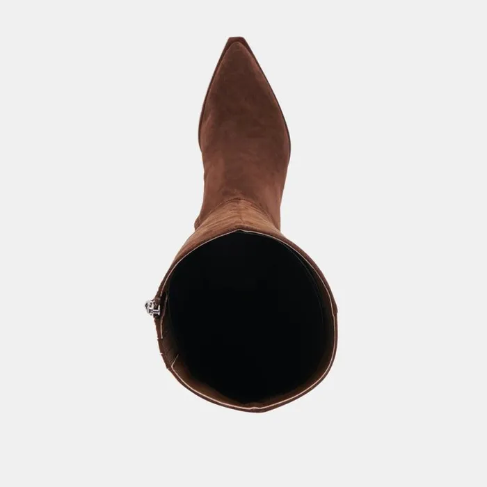 Dolce Vita Auggie Wide Calf Boots Dk Brown Suede Women Boots and Booties