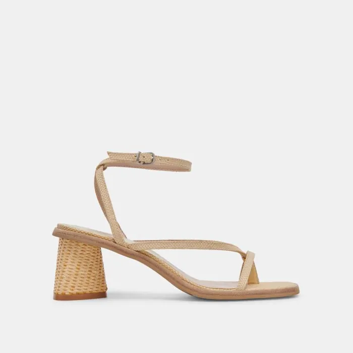 Dolce Vita Banita Sandals Lt Natural Raffia Women Heels