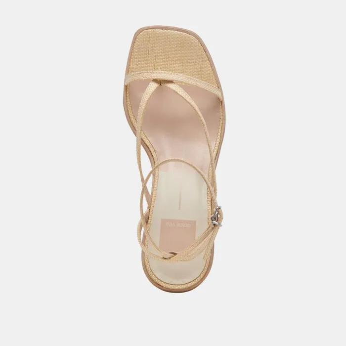 Dolce Vita Banita Sandals Lt Natural Raffia Women Heels