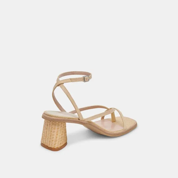 Dolce Vita Banita Sandals Lt Natural Raffia Women Heels